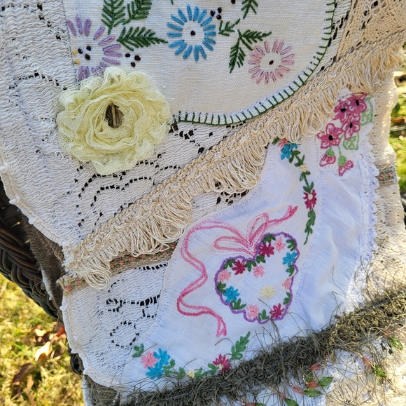 Artsy Boho Upcycled Scarf/Wrap - Picture 9 of 16